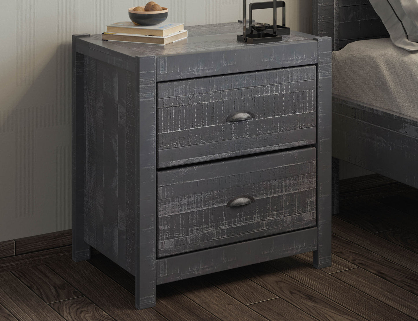 albany 3 piece twin bed set, gray