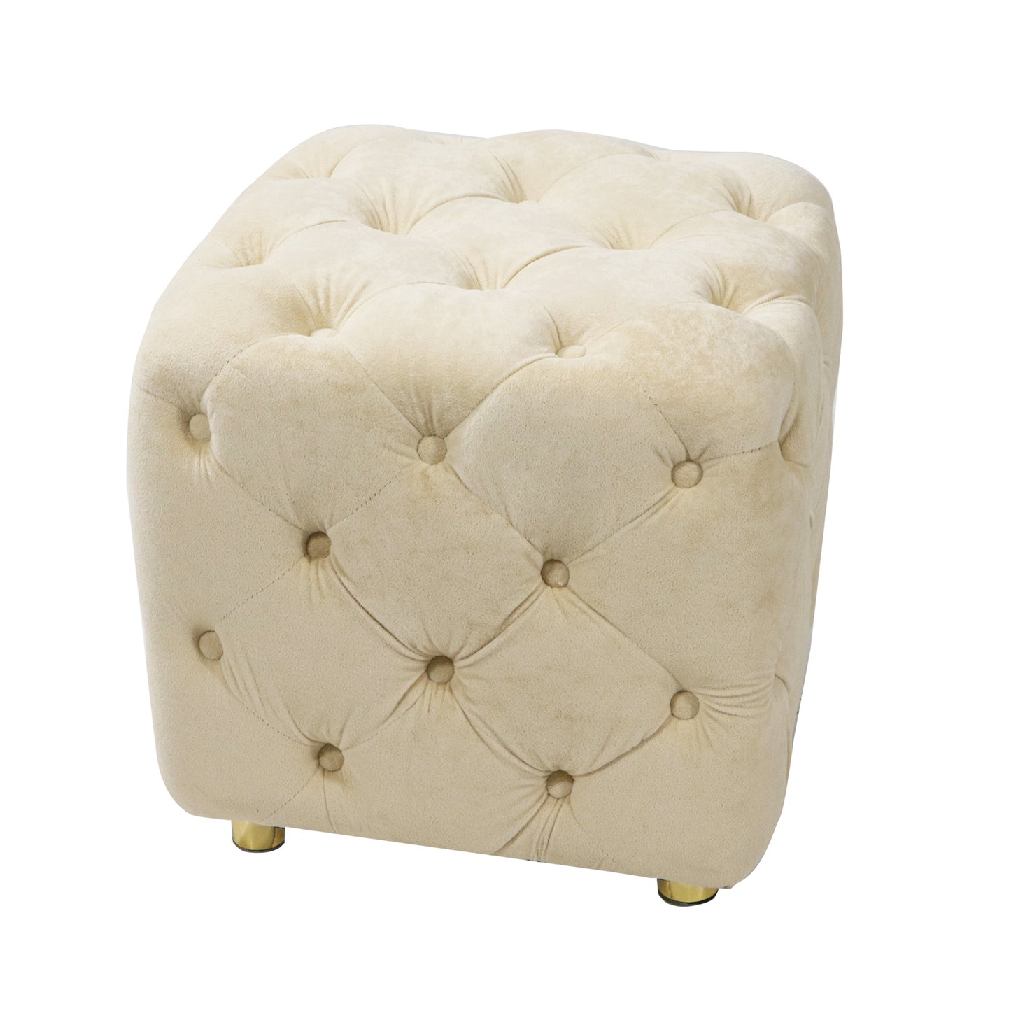 beige modern velvet upholstered ottoman