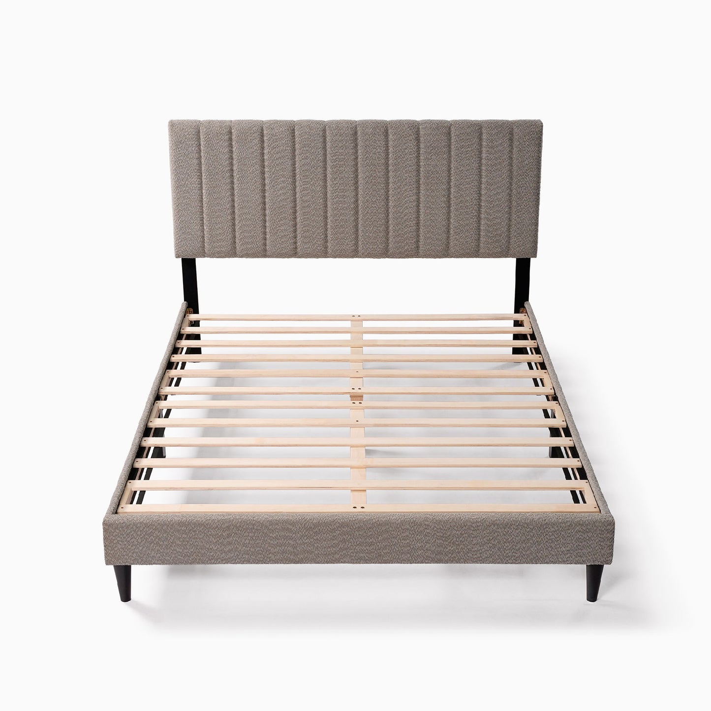 dove tufted upholstered platform bed - tungsten gray