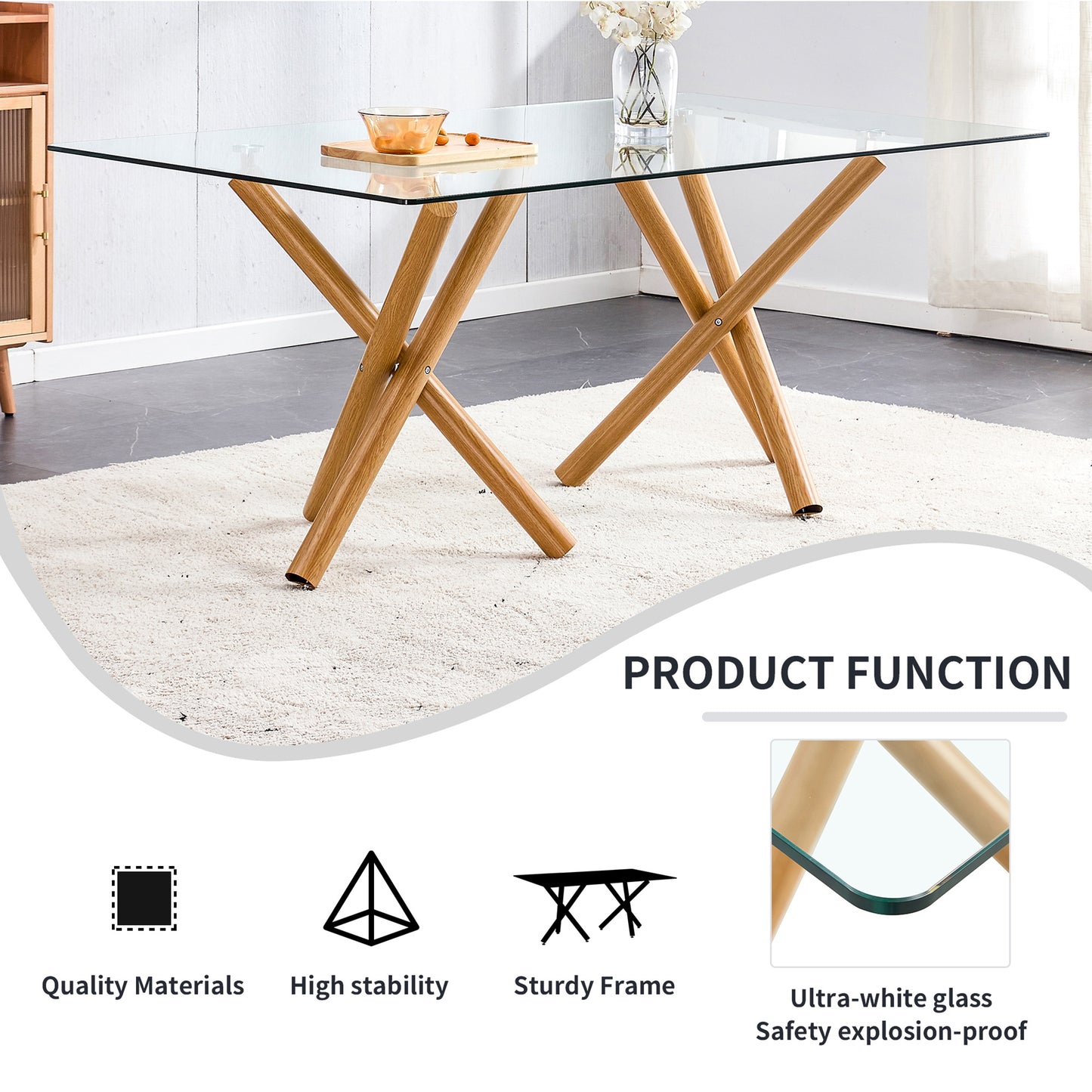 remi dining table set, white