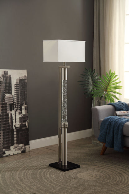Luxurious Water Dancing Floor Lamp with Satin Nickel Finish Metal Sparkling