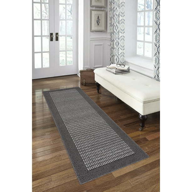 machine washable faux sisal gray indoor accent rug set, 3-piece set