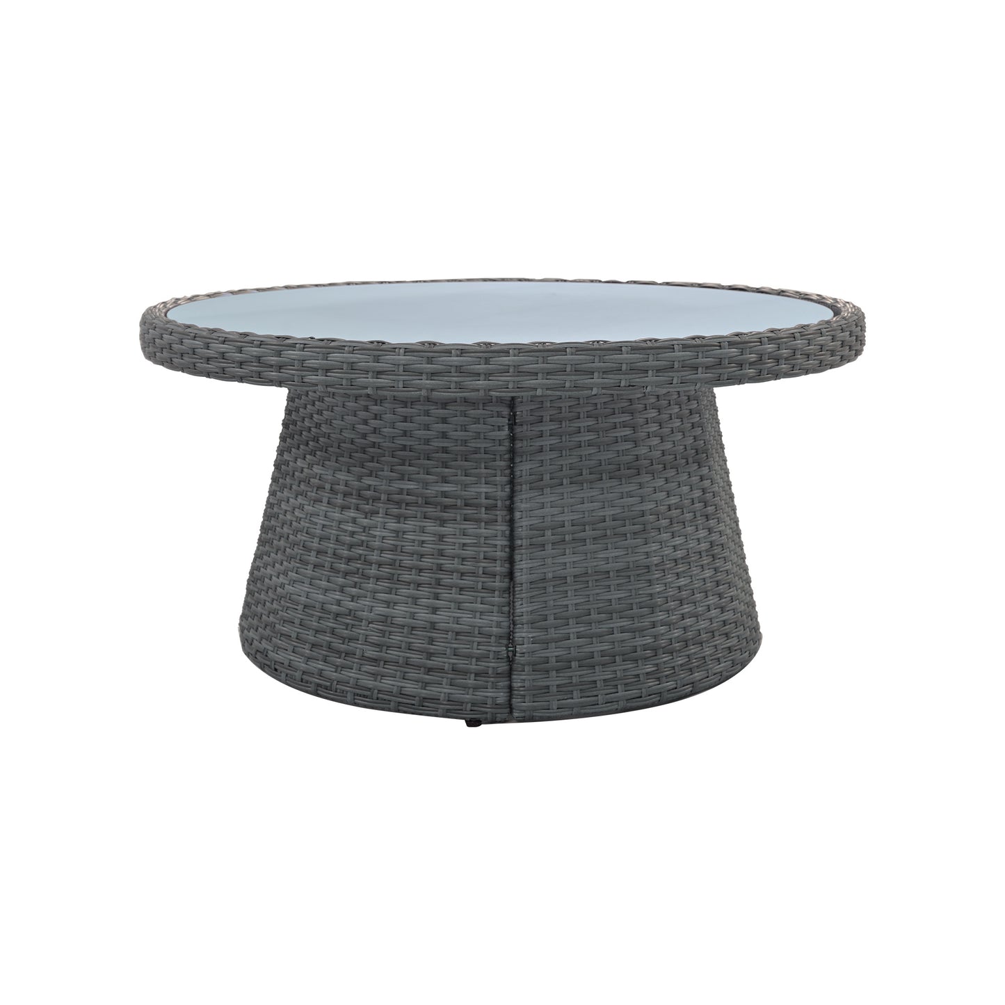 10-piece outdoor sectional half round patio rattan sofa set, light gray