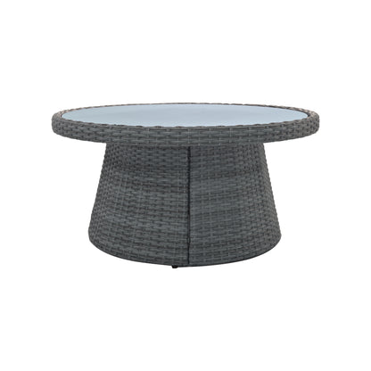 10-Piece Outdoor Sectional Half Round Patio Rattan Sofa Set, Light Gray