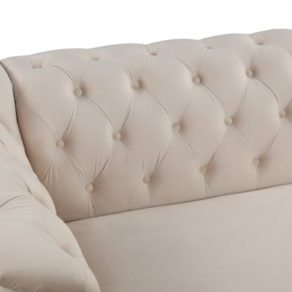 Mid Century Velvet Upholstered Sofa
