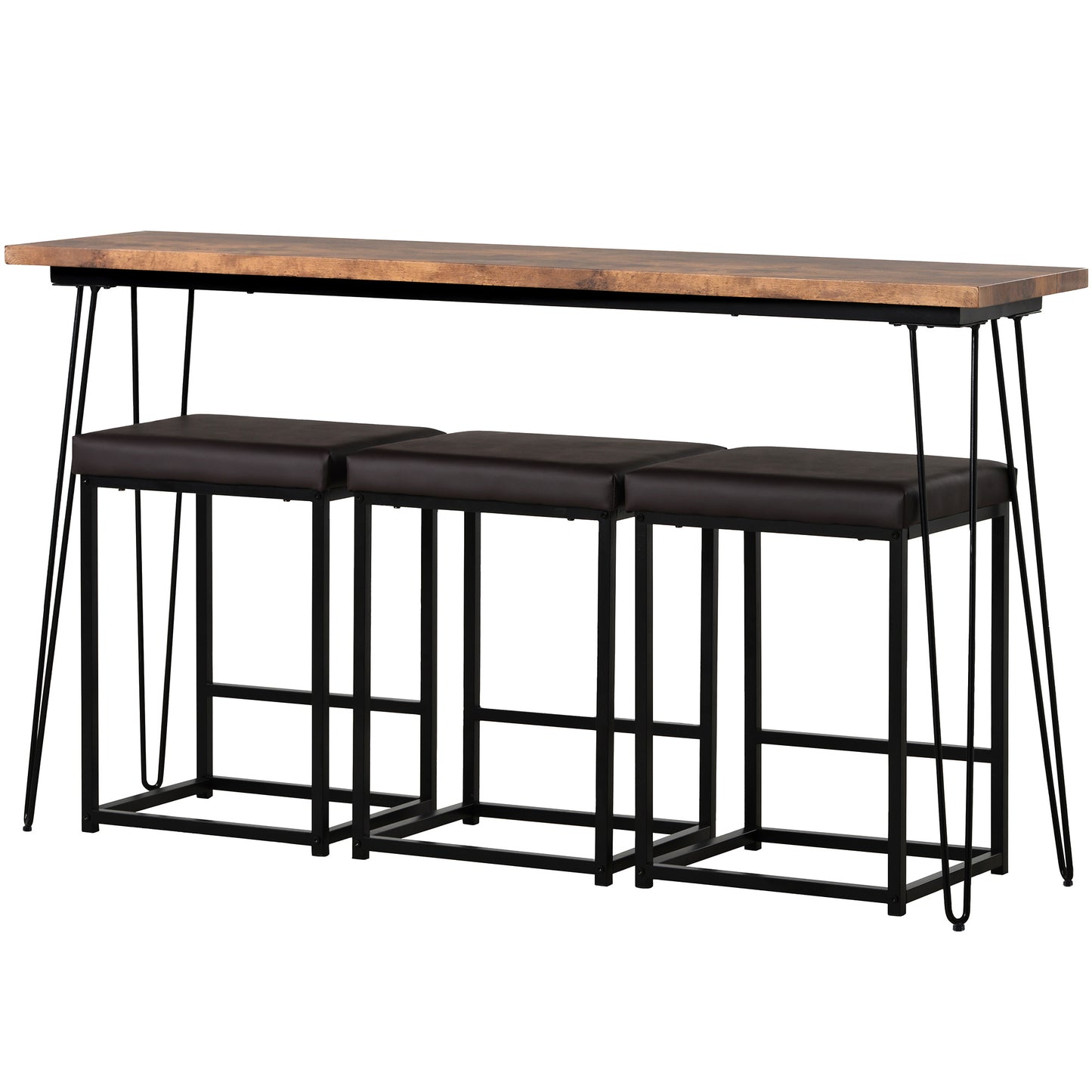 topmax 4 pieces counter height extra long dining table set