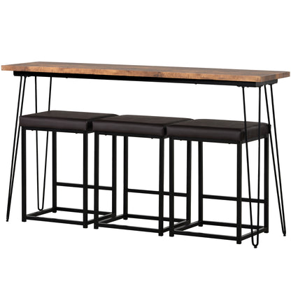 TOPMAX 4 Pieces Counter Height Extra Long Dining Table Set
