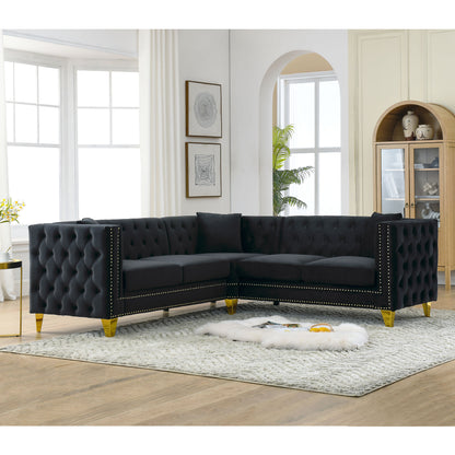 Zara Velvet 5-Seater Corner Sofas