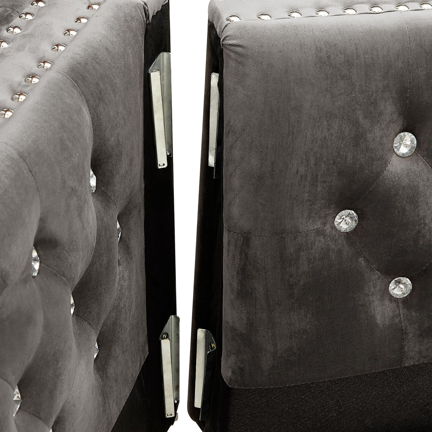 modern velvet sofa tufted set with 2 pillows included