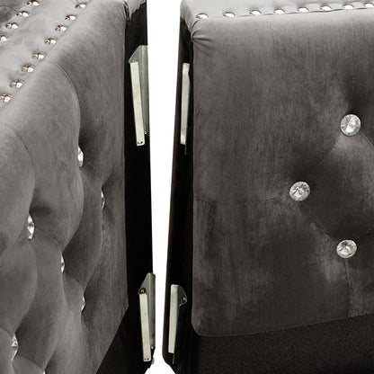 Modern Velvet Sofa Tufted Set with 2 Pillows Included