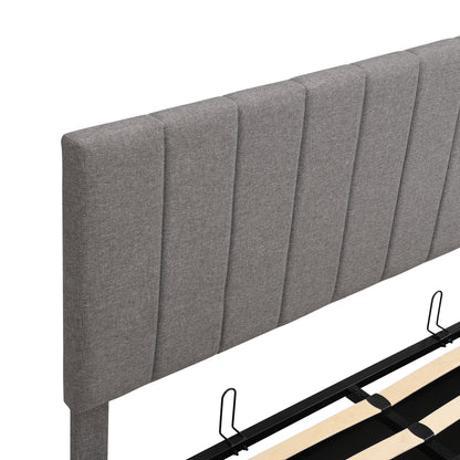 Queen size Upholstered Platform bed with a Hydraulic Storage System - Gray Queen size Upholstered Platform bed with a Hydraulic Storage System - Gray Queen size Upholstered Platform bed with a Hydrau