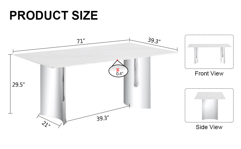 zara marble dining table, silver