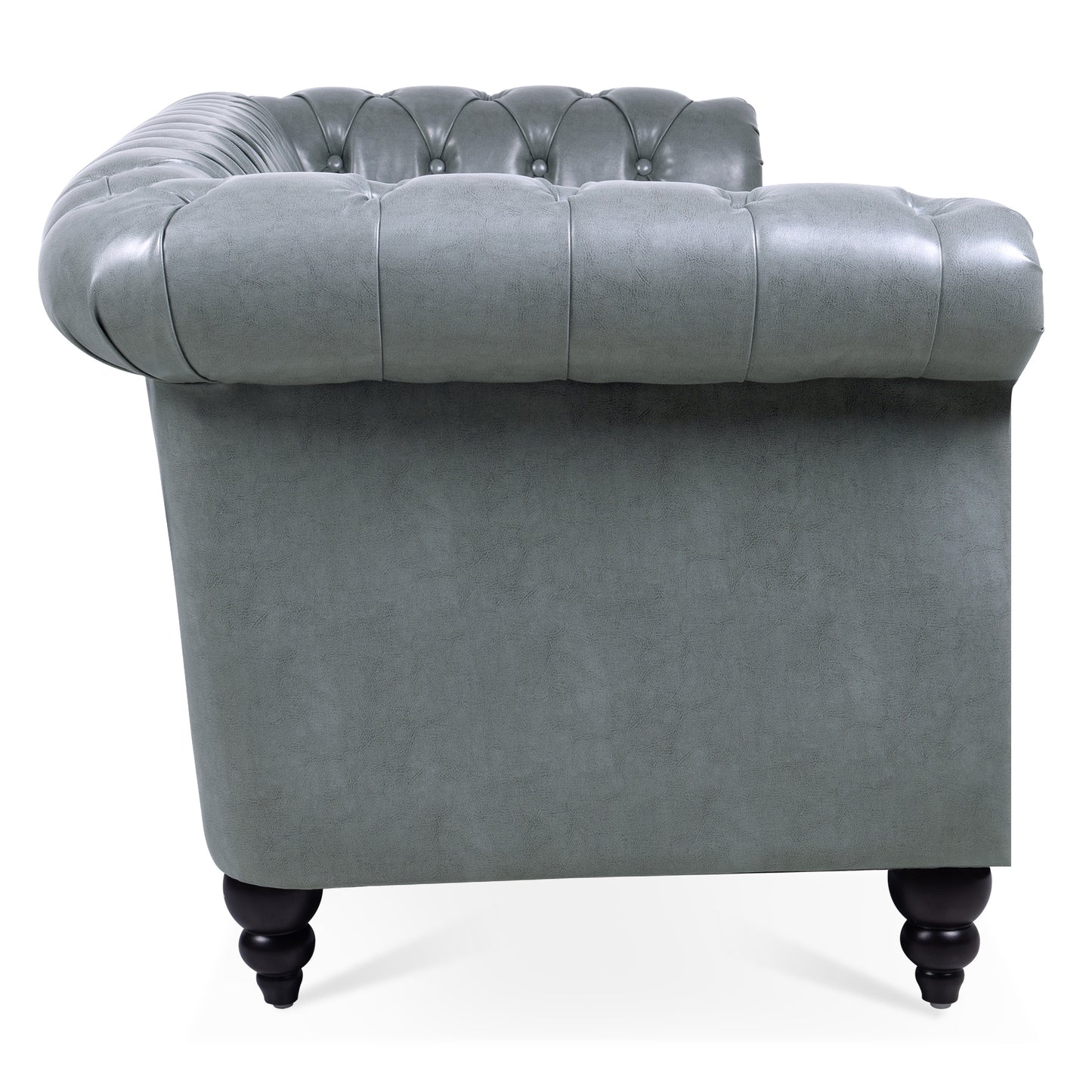 84.65" rolled arm chesterfield 3 seater sofa.