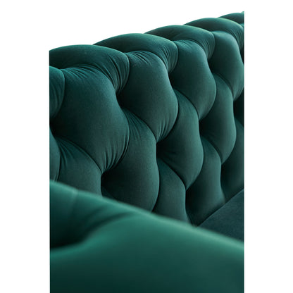 Modern Tufted Velvet Sofa, Green