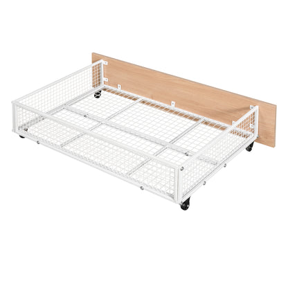 Full Over Twin & Twin Bunk Bed with Drawers and Guardrails, White
