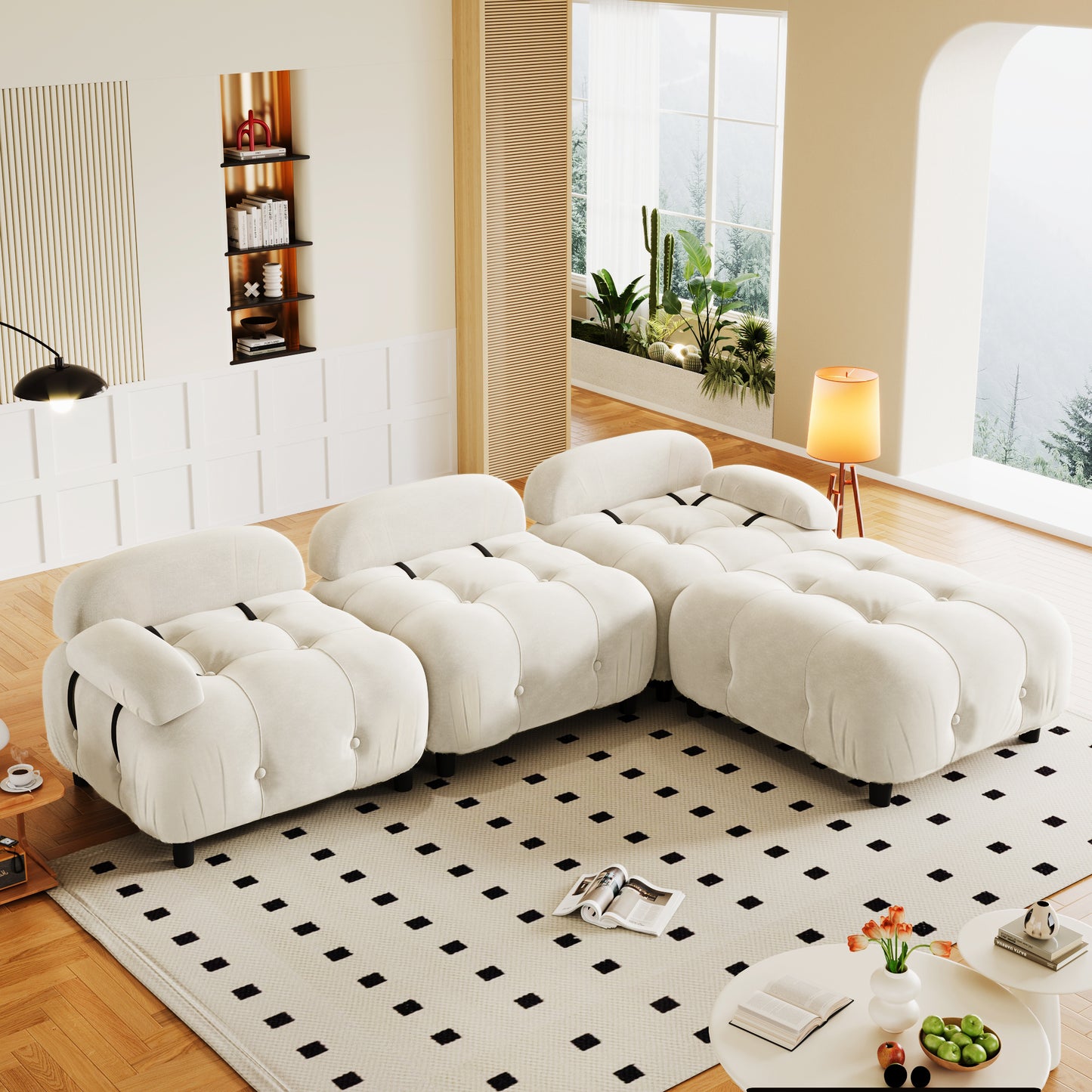 u_style upholstery modular convertible sectional sofa