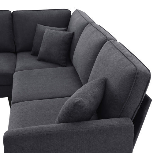 terry 5-seat couch set with chaise with 3 pillows