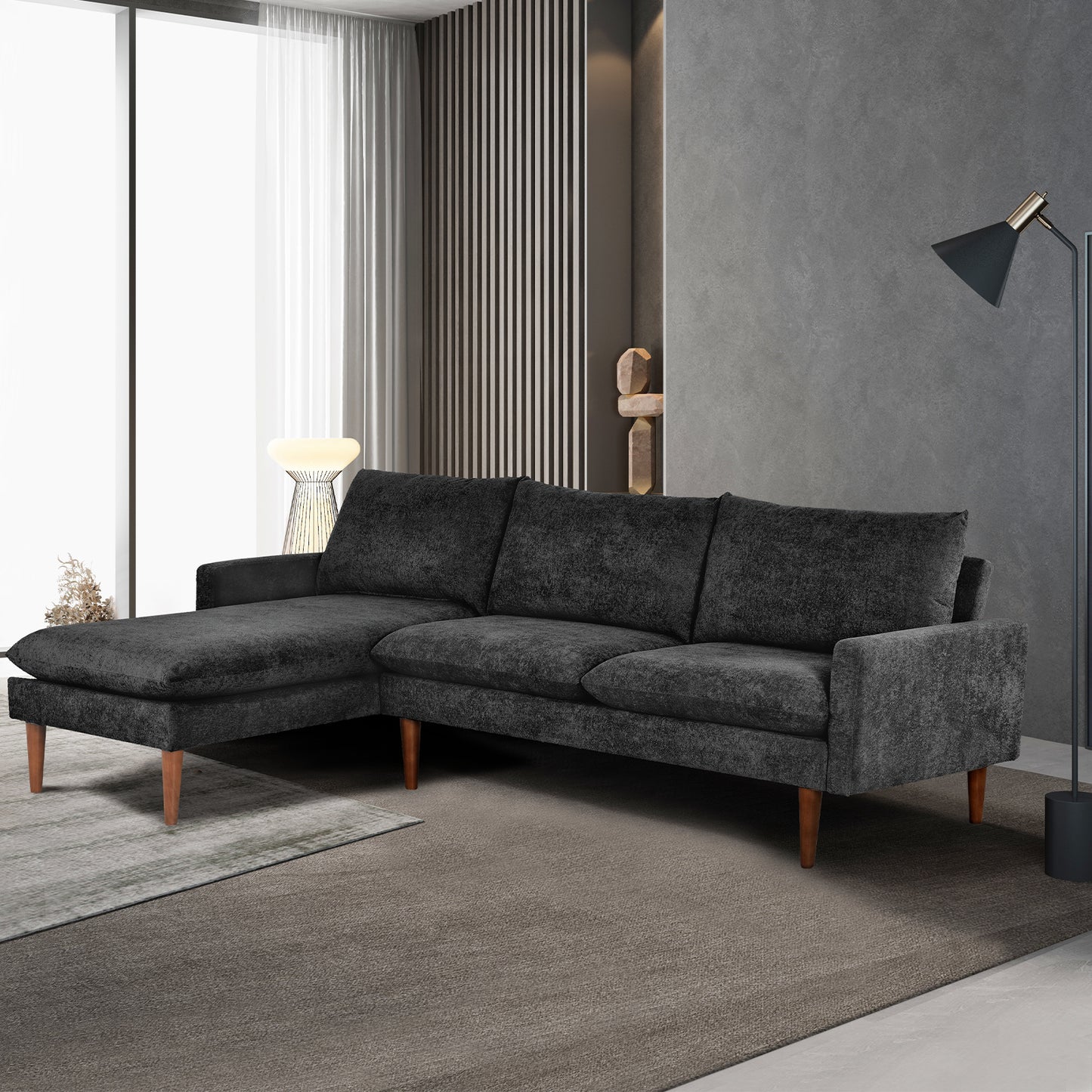 cashmere l shape convertible sectional sofa