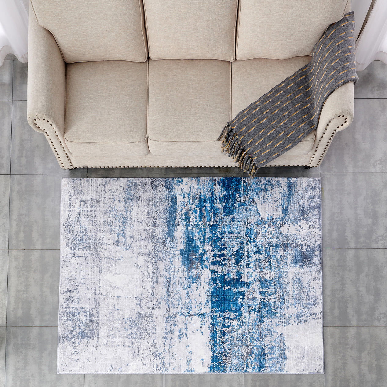 zara collection abstract design gray turquoise machine washable super soft area rug