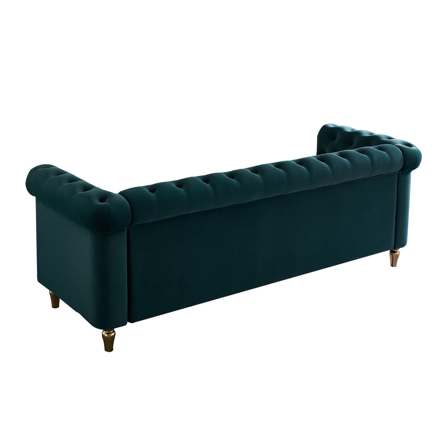 chesterfield velvet sofa, green