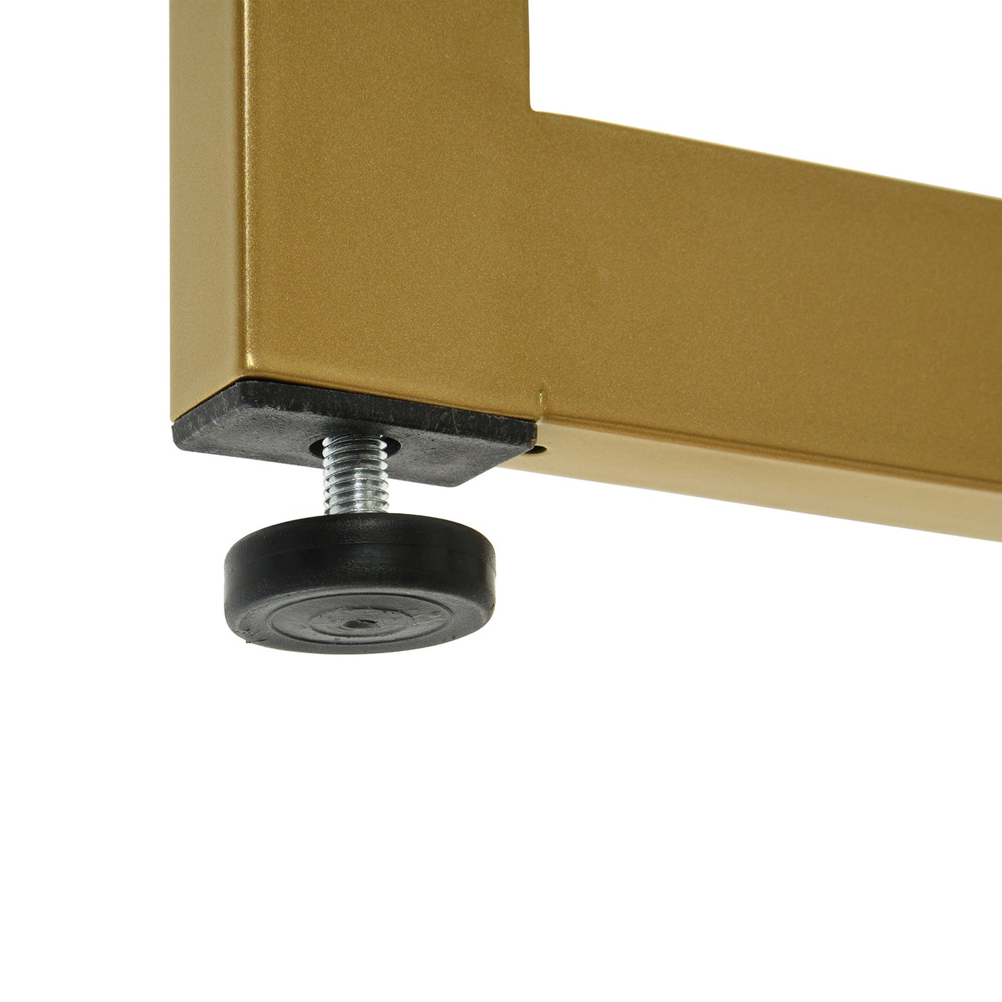 55.11'' iron dining table with tempered glass top, clear & gold