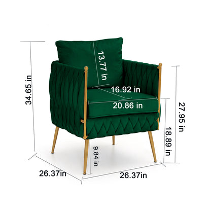 3-Piece Velvet Sofa Set, Green Velvet