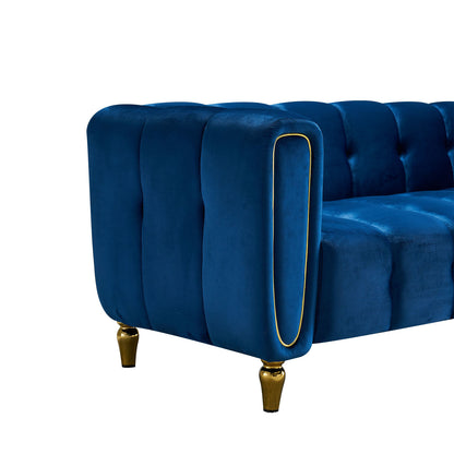 Dani Modern Velvet Sofa, Blue