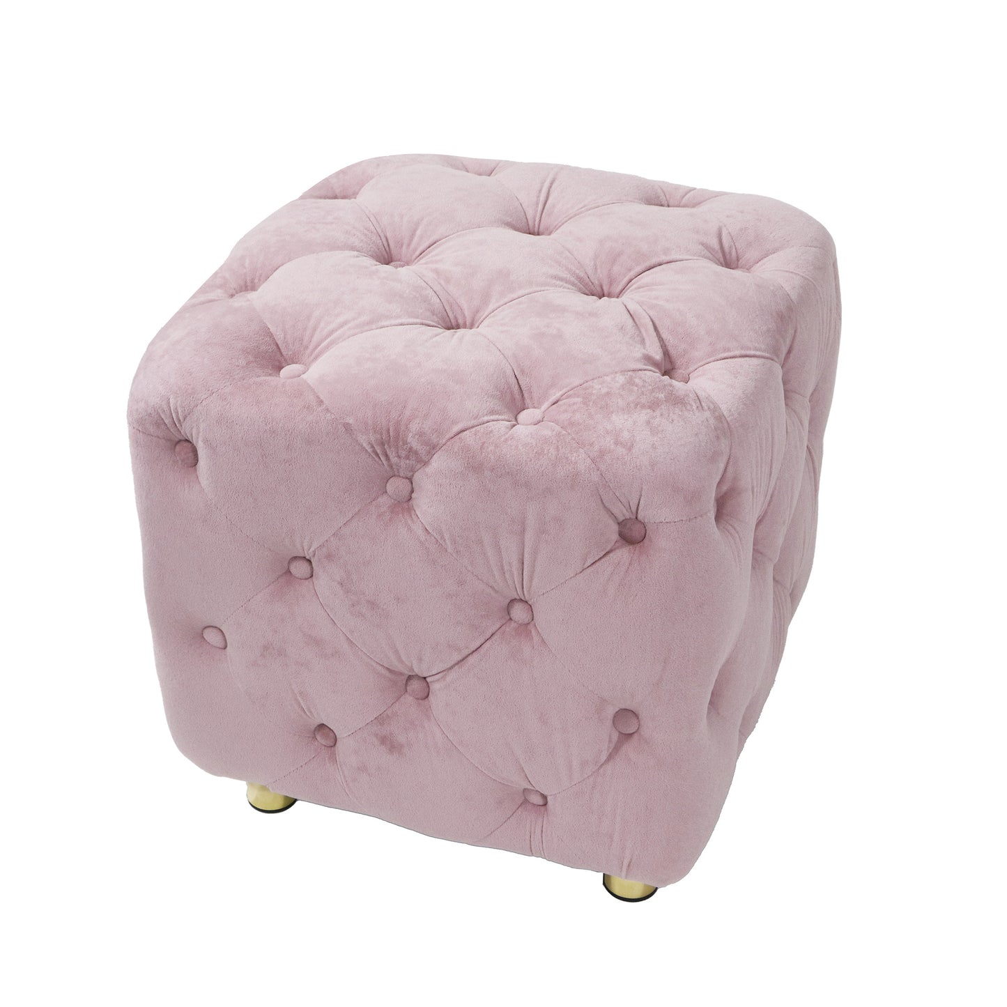 pink modern velvet upholstered ottoman