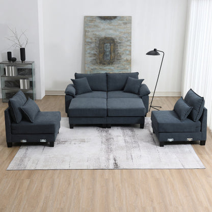 Emily U Shaped Couch with Armrest Bags