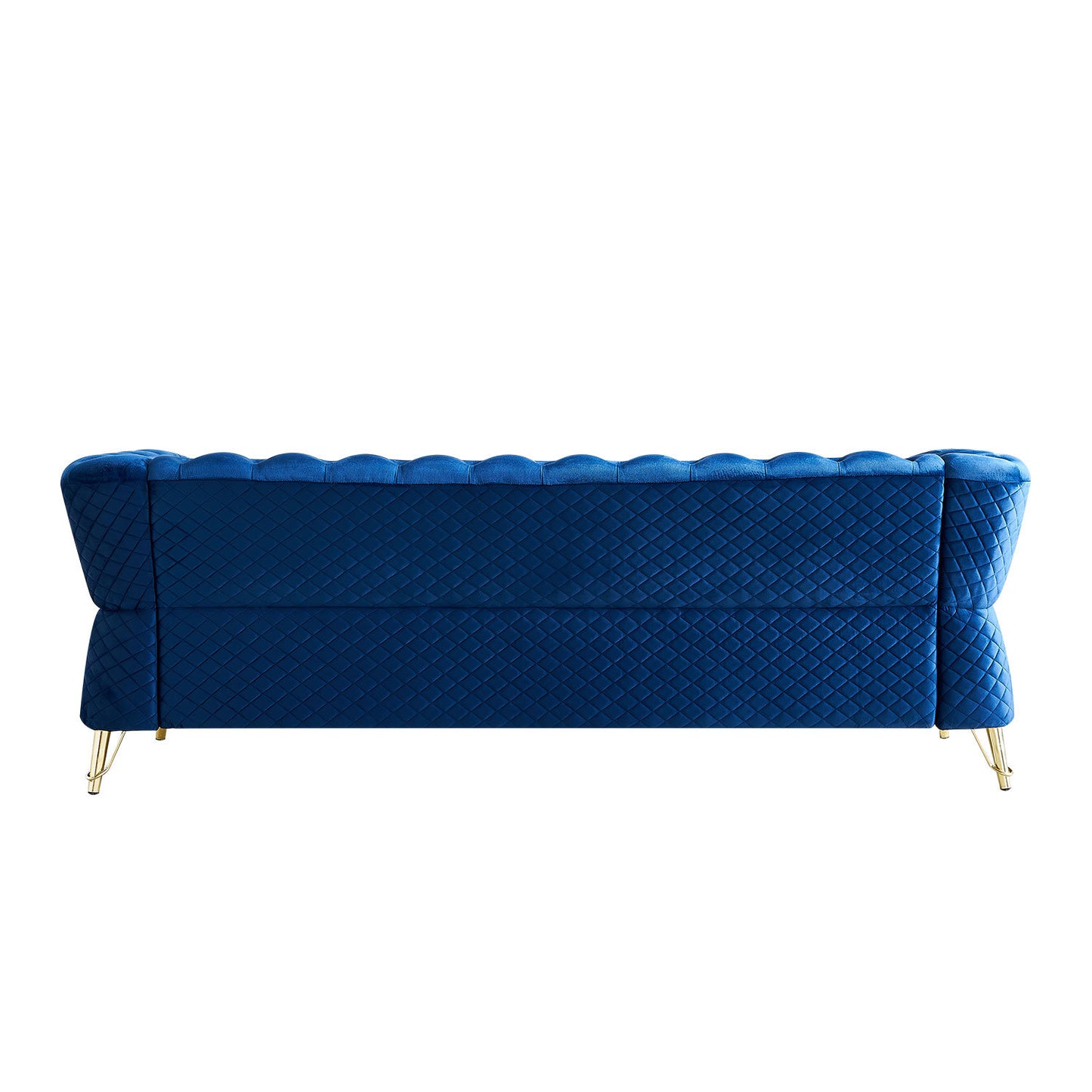 modern tufted velvet sofa ,blue