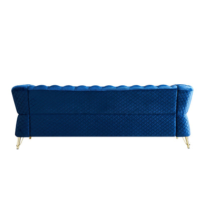 Modern Tufted Velvet Sofa ,Blue