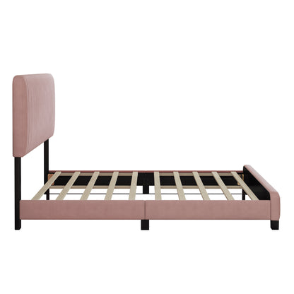 Emily Upholstered Platform Bed, Pink
