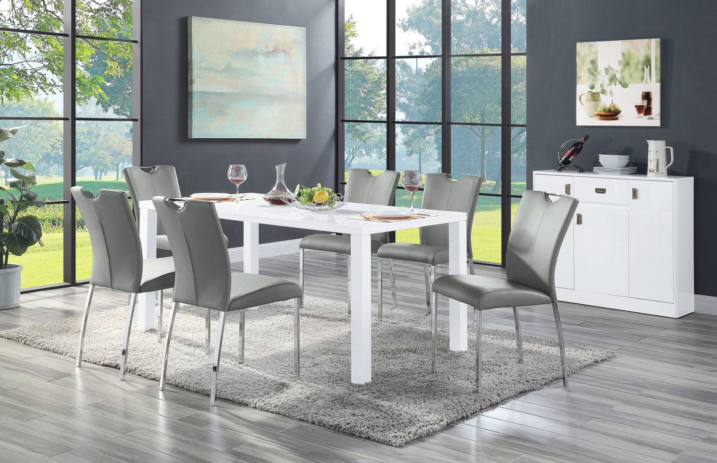 acme pagan dining table in white high gloss finish