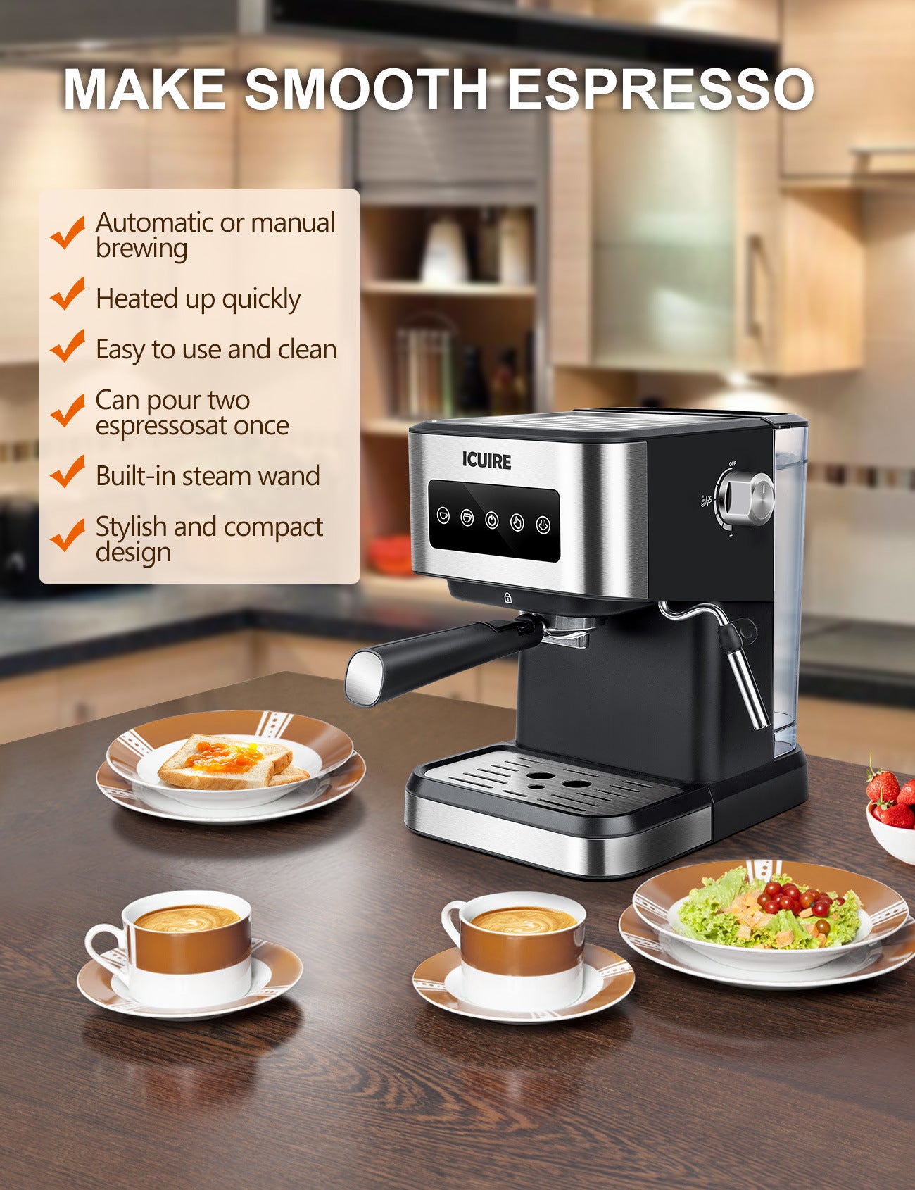 espresso machine with milk frother