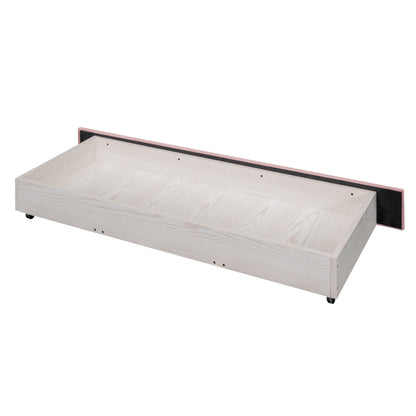 Queen Size Storage Bed Velvet Upholstered Platform Bed with a Big Drawer - Beige