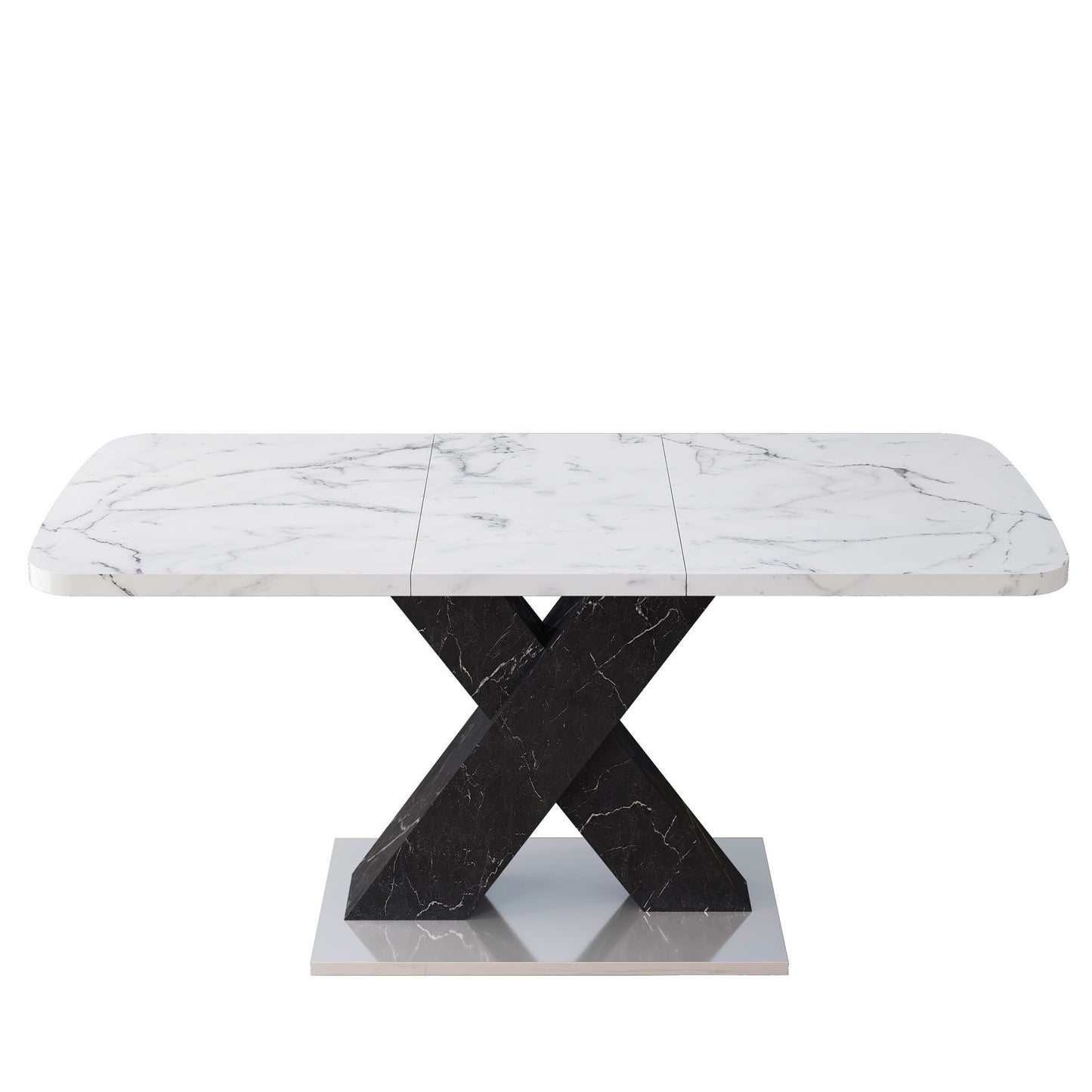 lux extendable marble square dining table