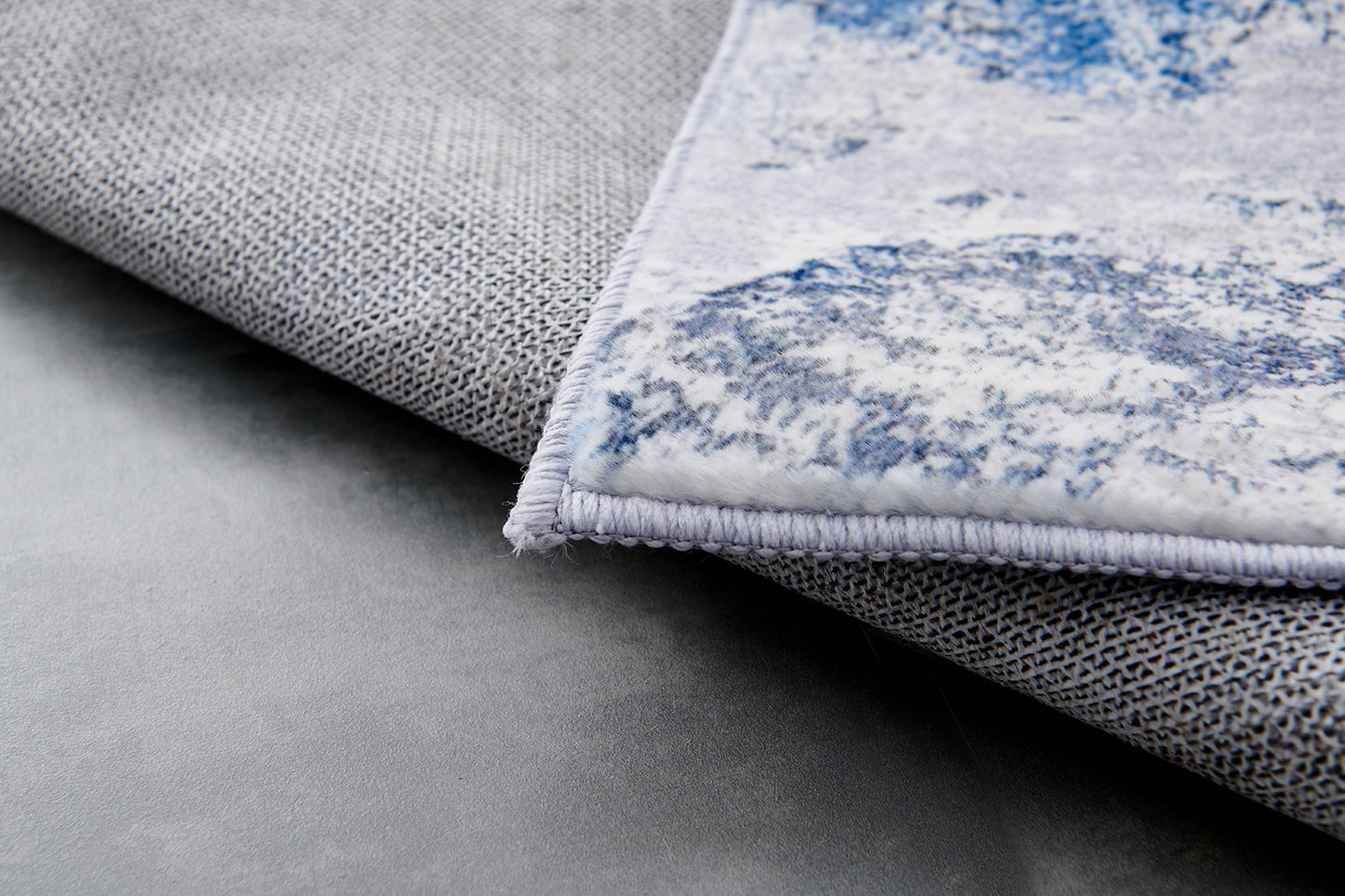 zara collection abstract design silver blue machine washable super soft area rug