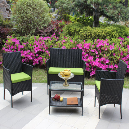 4 PC Rattan Patio Set