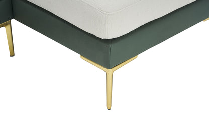 Holly Comfy Sectional, Cyan+white