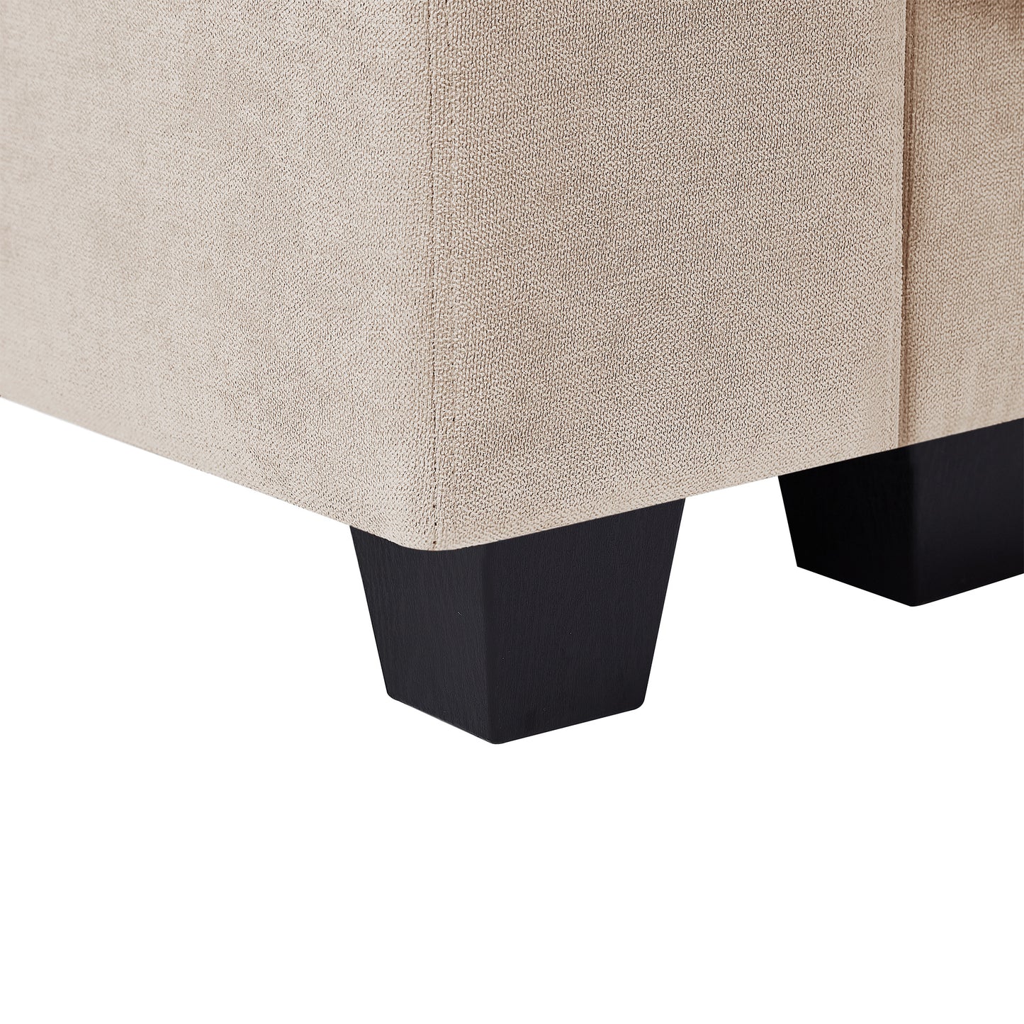 ustyle modern large l-shape feather filled sectional set, cream
