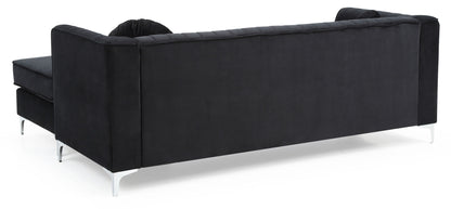 Delray Sofa Chaise Set, Black