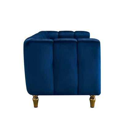 Dani Modern Velvet Sofa, Blue