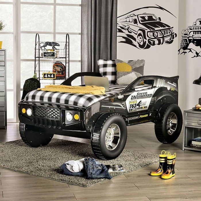 sports jeep twin bed, black