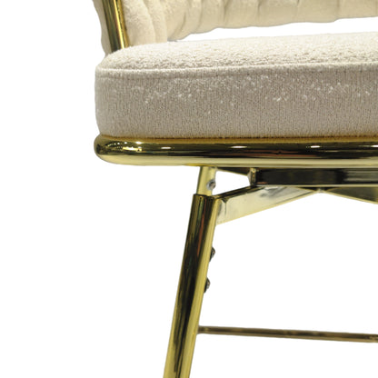 Bar Chair Toweling Woven Bar Stool Set of 4, White