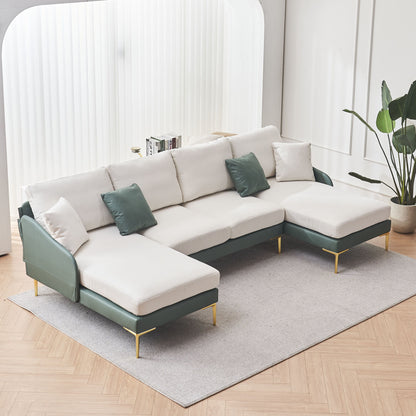 Holly Comfy Sectional, Cyan+white