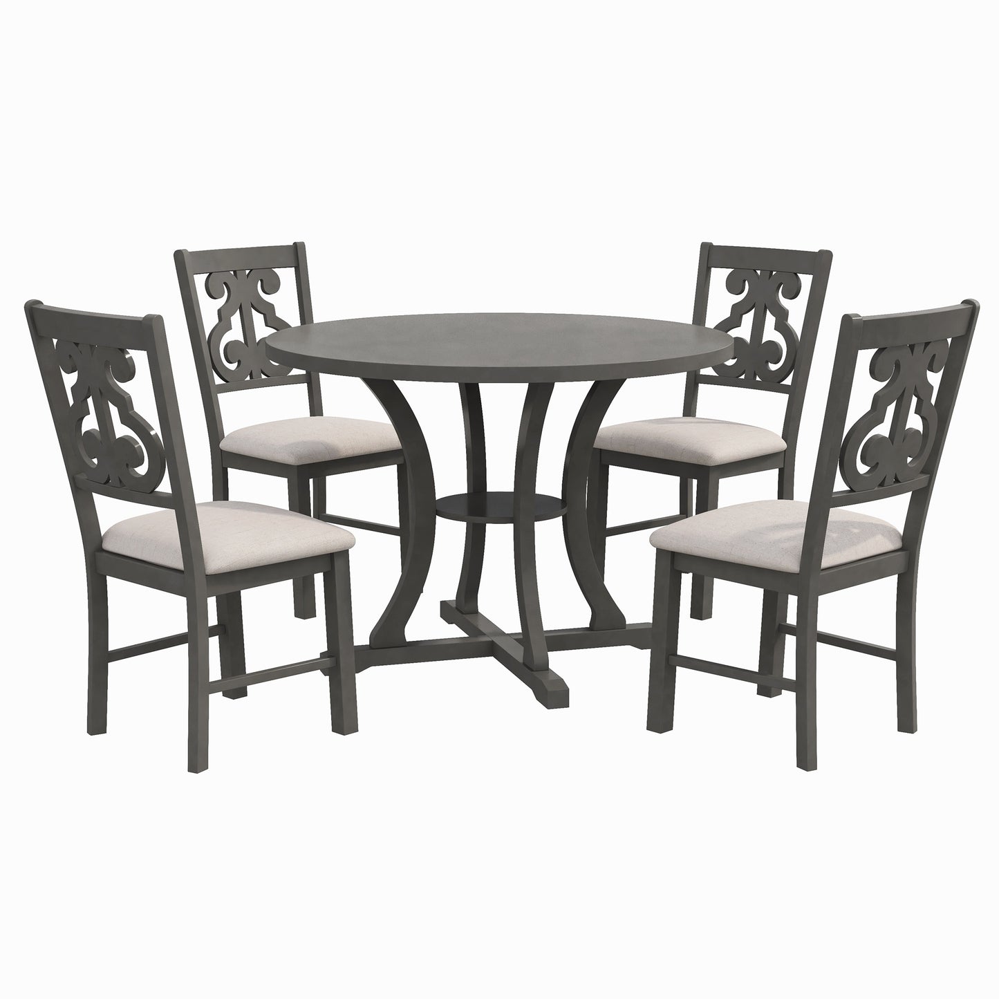 5-piece round dining table set