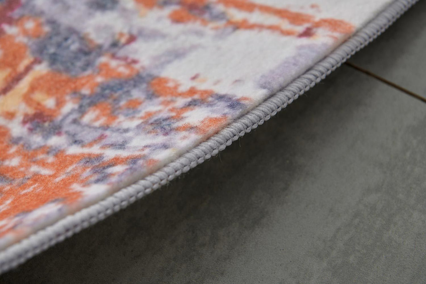 zara collection abstract design grey brown and rust machine washable super soft area rug