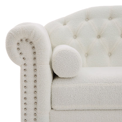 Carla Upholstered Sofa ,White.