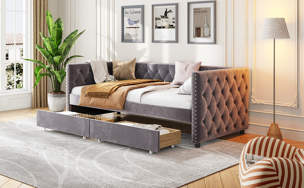 sara velvet upholstered sofa bed