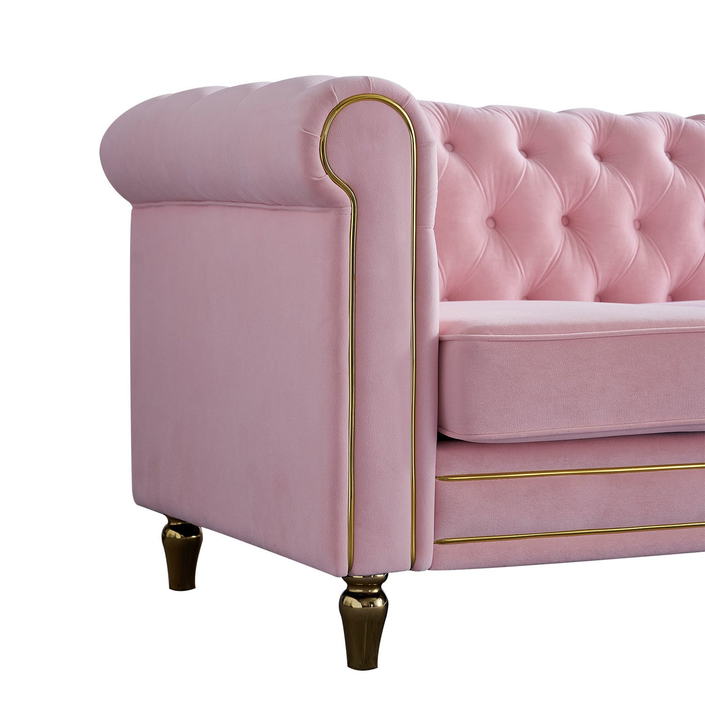 chesterfield velvet sofa, pink